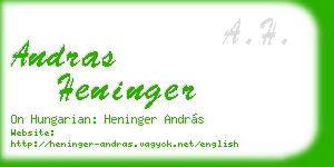 andras heninger business card